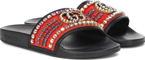 gucci crystal slide